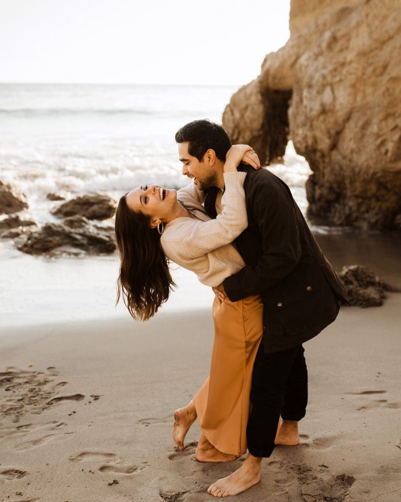 Malibu Beach Engagement Session | Kelly O'Connor Photography | Austin Based Wedding Photographer | El Matador Beach | destination photos, beach engagement session, couples photos, couples poses, portraits on the beach | via kellyoconnorphotography.com