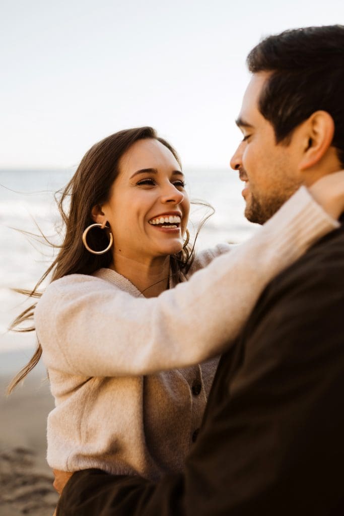 Couples Portraits on El Matador Beach in Malibu, California | Kelly O'Connor Photography | Austin Based Wedding Photographer | California Engagement Session | couples photos, bride to be, engagement photos, outfit ideas for engagement photos, destination photo session, beach photos | via kellyoconnorphotography.com