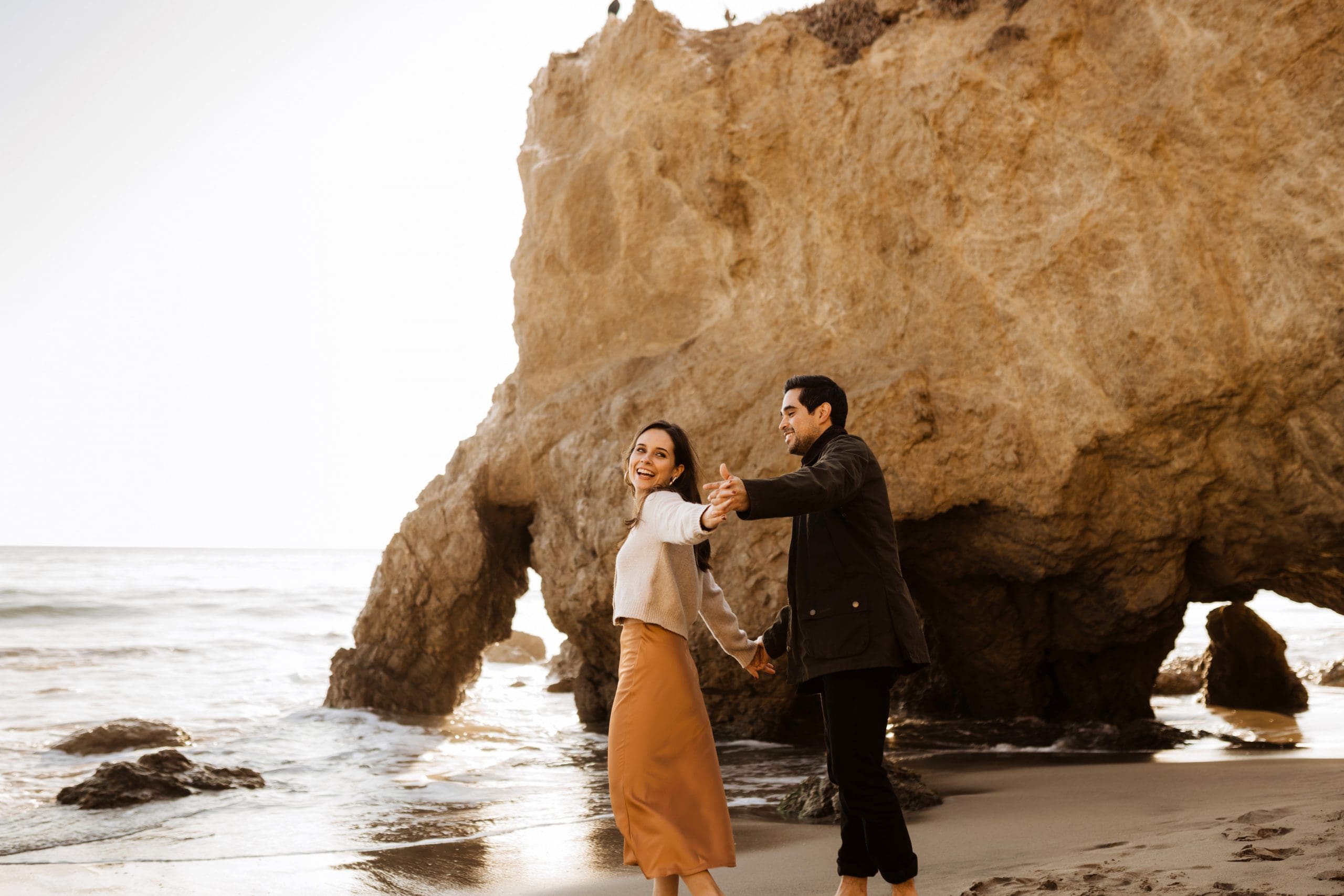 Malibu Beach Engagement Session | Kelly O'Connor Photography | Austin Based Wedding Photographer | El Matador Beach | destination photos, beach engagement session, couples photos, couples poses, portraits on the beach | via kellyoconnorphotography.com