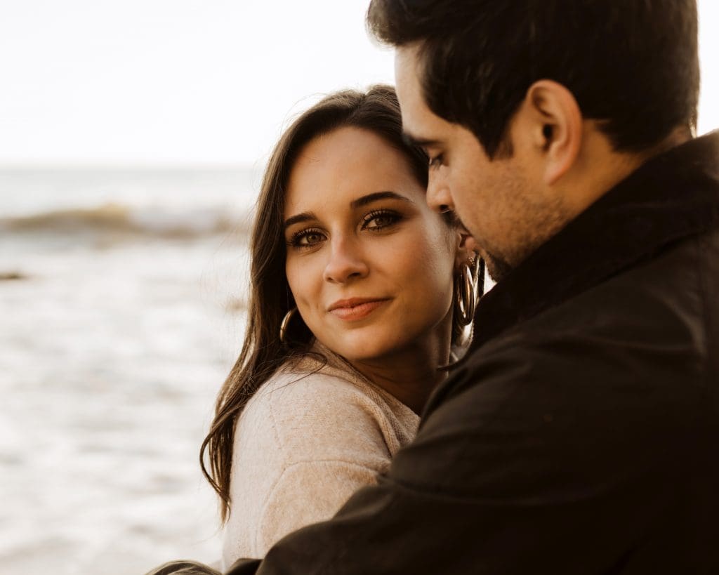 Couples Portraits on El Matador Beach in Malibu, California | Kelly O'Connor Photography | Austin Based Wedding Photographer | California Engagement Session | couples photos, bride to be, engagement photos, outfit ideas for engagement photos, destination photo session, beach photos | via kellyoconnorphotography.com