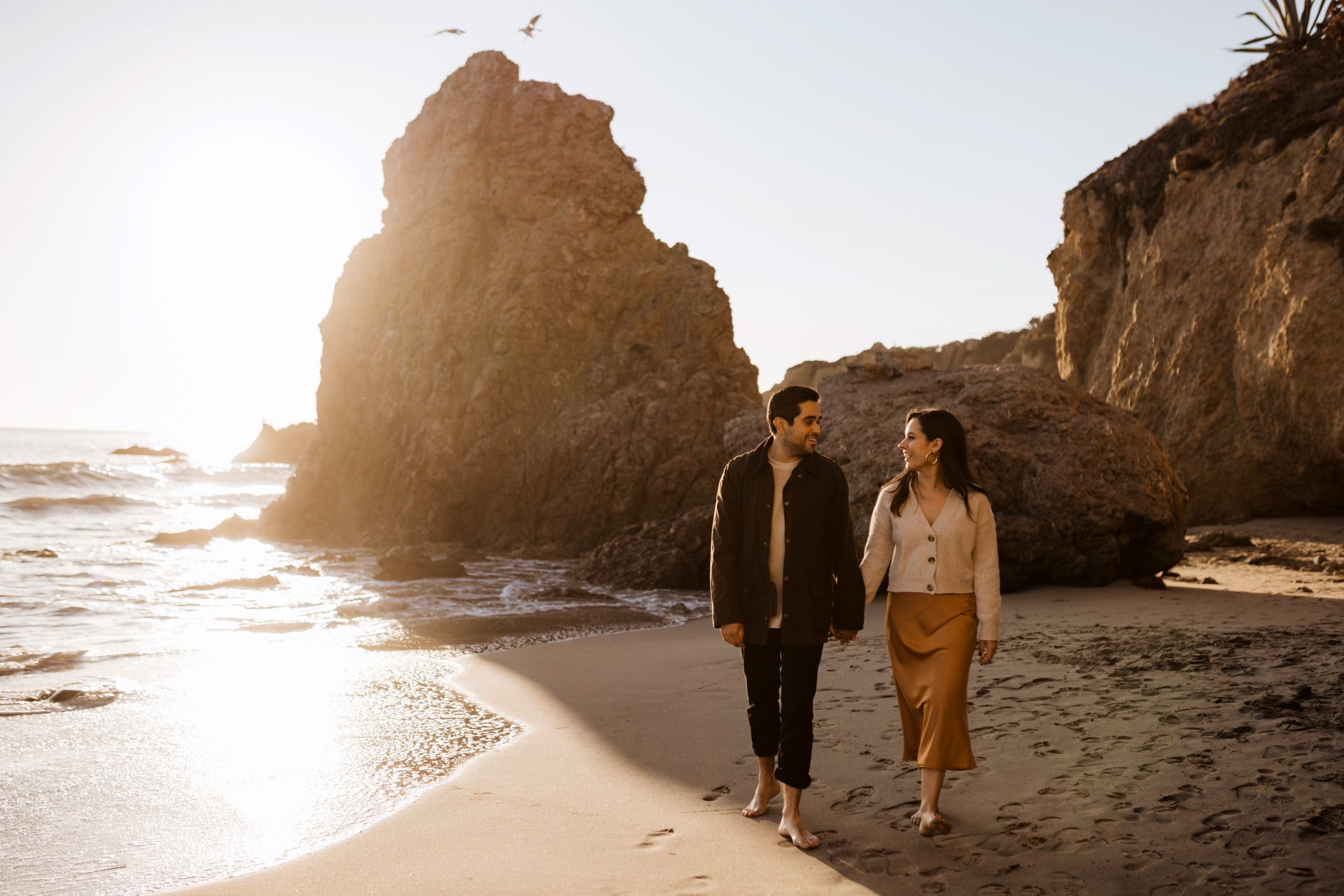 Couples Portraits on El Matador Beach in Malibu, California | Kelly O'Connor Photography | Austin Based Wedding Photographer | California Engagement Session | couples photos, bride to be, engagement photos, outfit ideas for engagement photos, destination photo session, beach photos | via kellyoconnorphotography.com