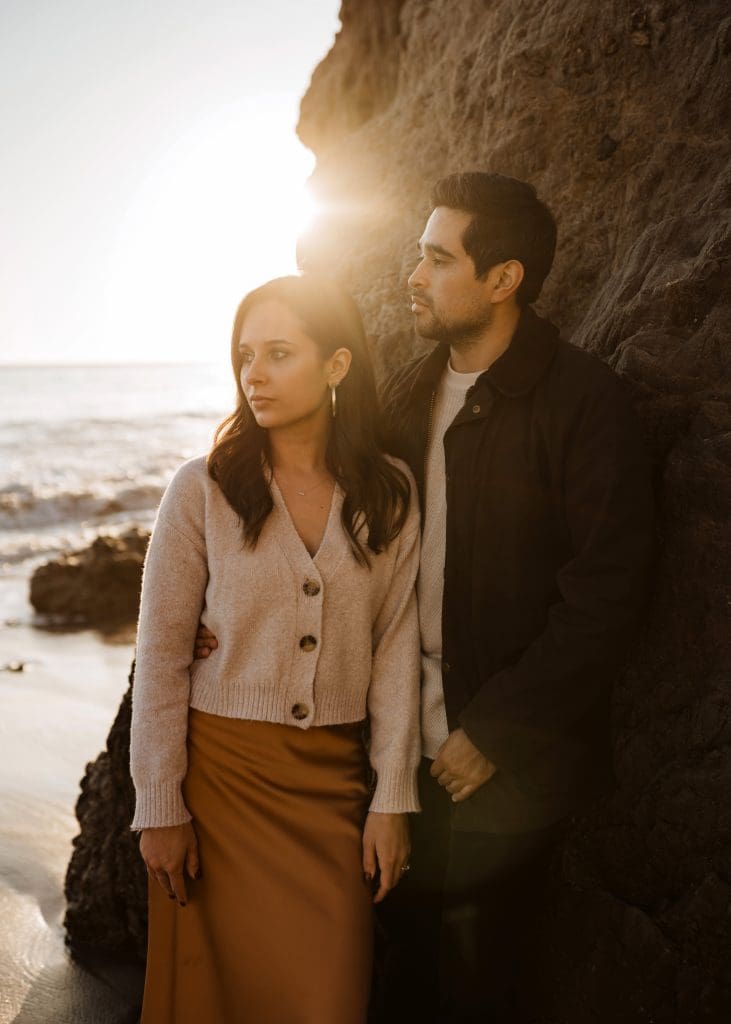 Couples Portraits on El Matador Beach in Malibu, California | Kelly O'Connor Photography | Austin Based Wedding Photographer | California Engagement Session | couples photos, bride to be, engagement photos, outfit ideas for engagement photos, destination photo session, beach photos | via kellyoconnorphotography.com