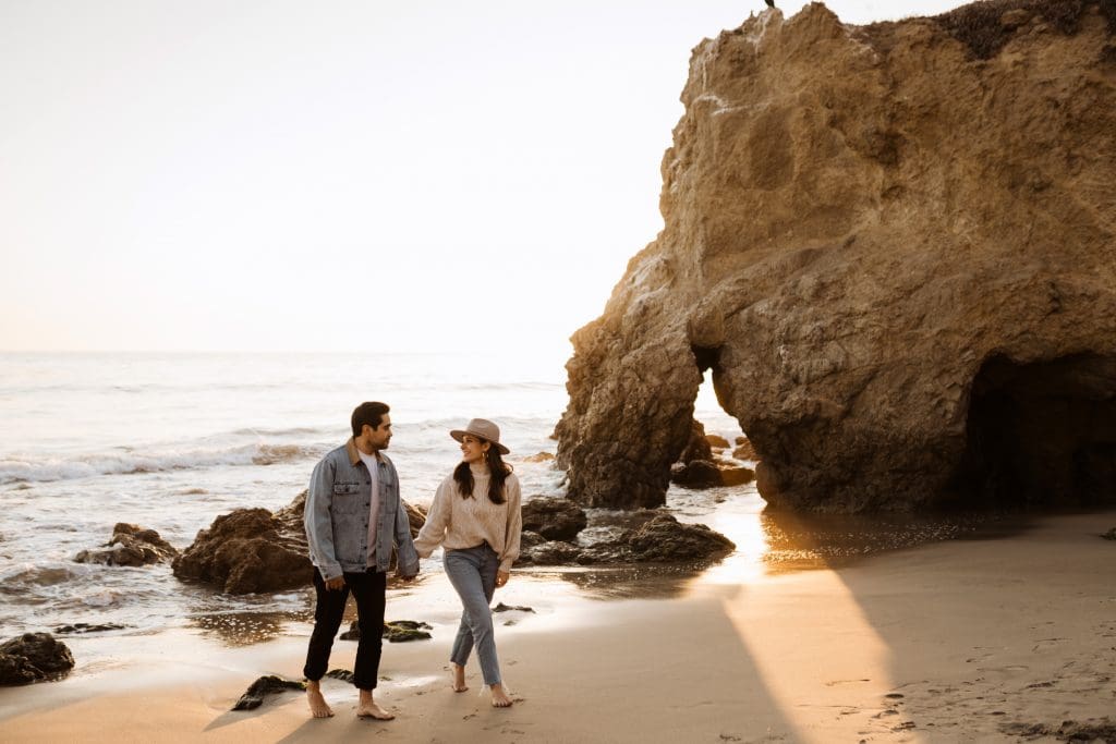 Malibu, California Engagement Session | Kelly O'Connor Photography | Austin Based Wedding Photographer | El Matador Beach | couples photos, bride to be, engagement photos, outfit ideas for engagement photos, destination photo session, beach photos, photos of couple on beach | via kellyoconnorphotography.com