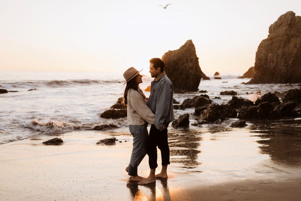 Malibu, California Engagement Session | Kelly O'Connor Photography | Austin Based Wedding Photographer | El Matador Beach | couples photos, bride to be, engagement photos, outfit ideas for engagement photos, destination photo session, beach photos, photos of couple on beach | via kellyoconnorphotography.com