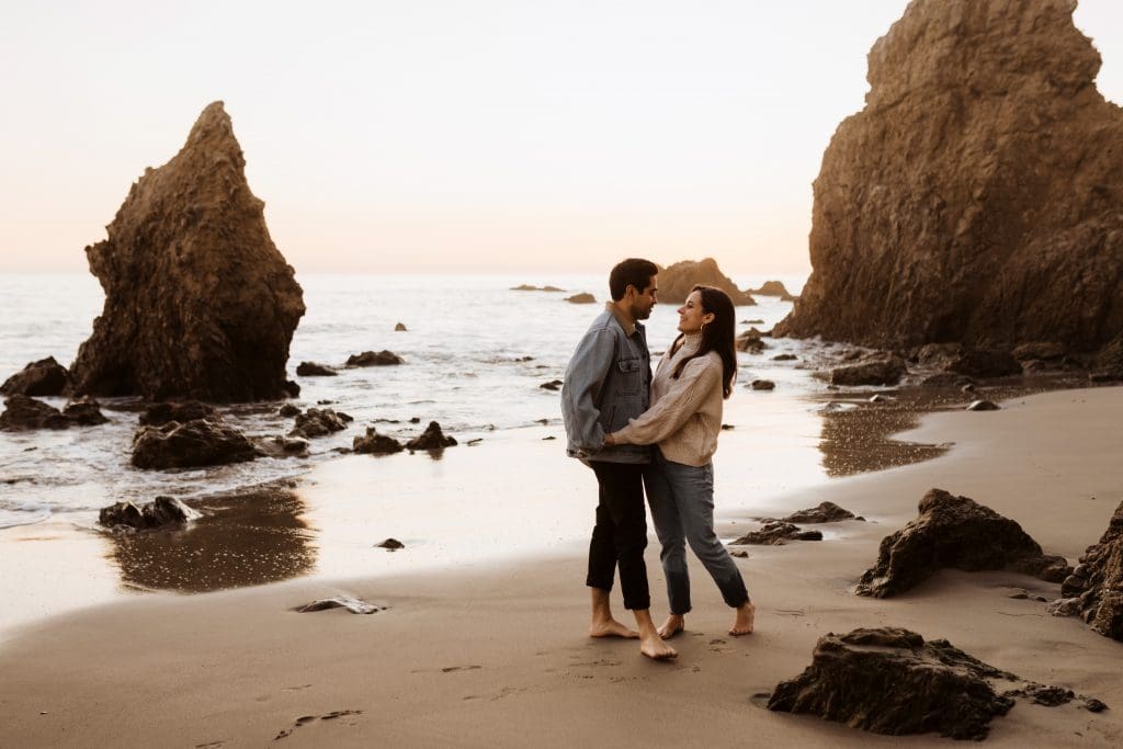 Malibu, California Engagement Session | Kelly O'Connor Photography | Austin Based Wedding Photographer | El Matador Beach | couples photos, bride to be, engagement photos, outfit ideas for engagement photos, destination photo session, beach photos, photos of couple on beach | via kellyoconnorphotography.com