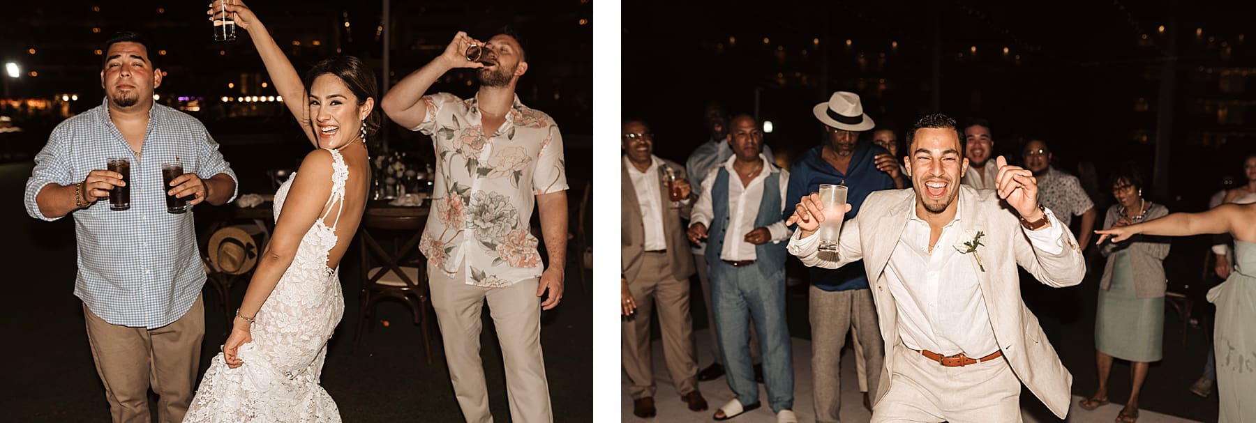 Outdoor wedding reception under draped lights in Mexico | Kelly O'Connor Photography | Destination Wedding Photographer | Dreams Playa Mujeres Wedding | first dance, reception photos, guests dancing | via kellyoconnorphotography.com