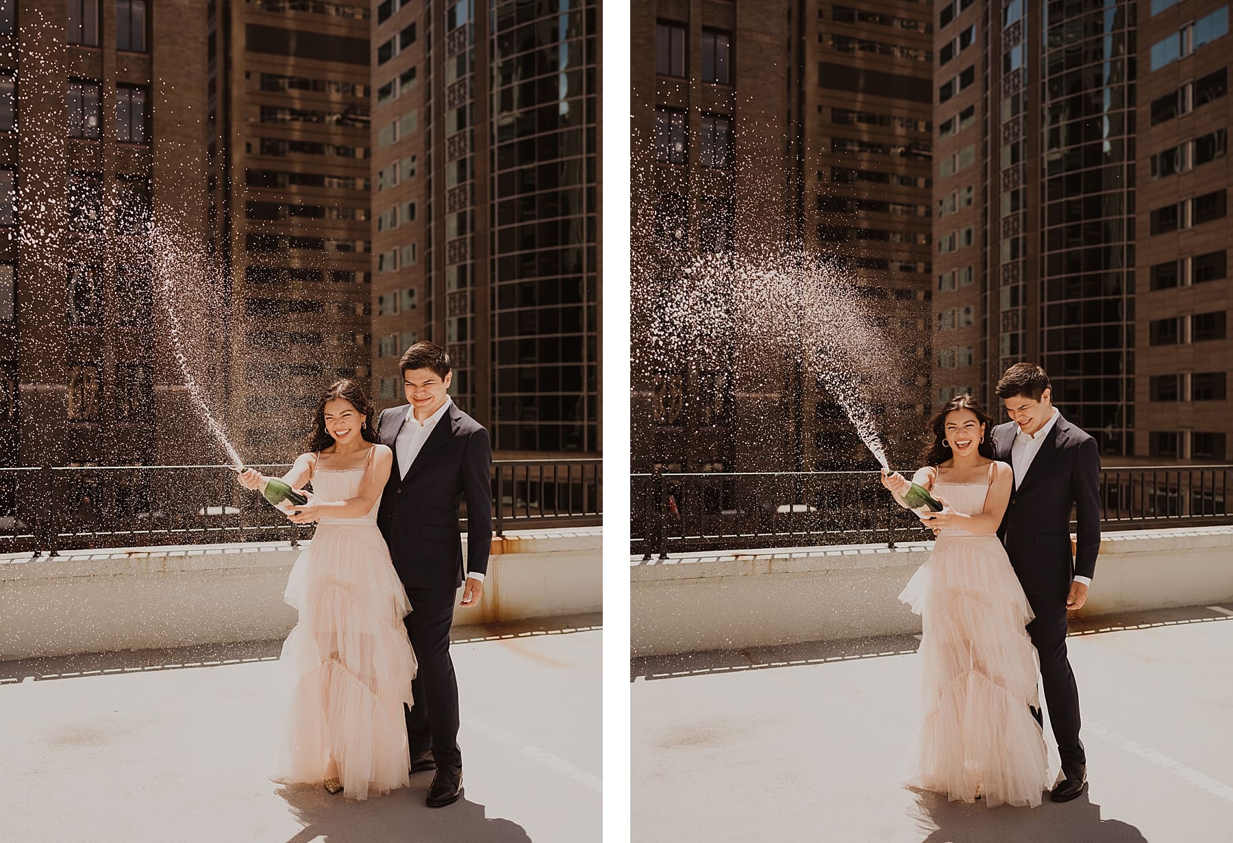 Downtown Seattle Rooftop Engagement Session | Kelly O'Connor Photography | Destination Wedding Photography | couples portraits, chic outfits for engagement session, classic outfits for engagement session | via kellyoconnorphotography.com