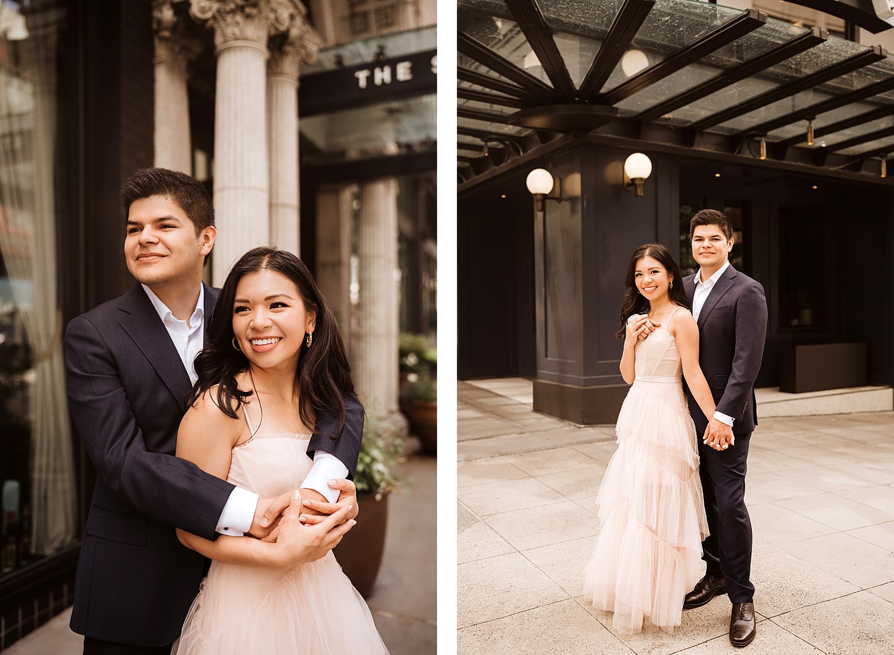 The State Hotel Seattle Engagement Session | Kelly O'Connor Photography | Destination Wedding Photography | couples portraits, chic outfits for engagement session, classic outfits for engagement session | via kellyoconnorphotography.com