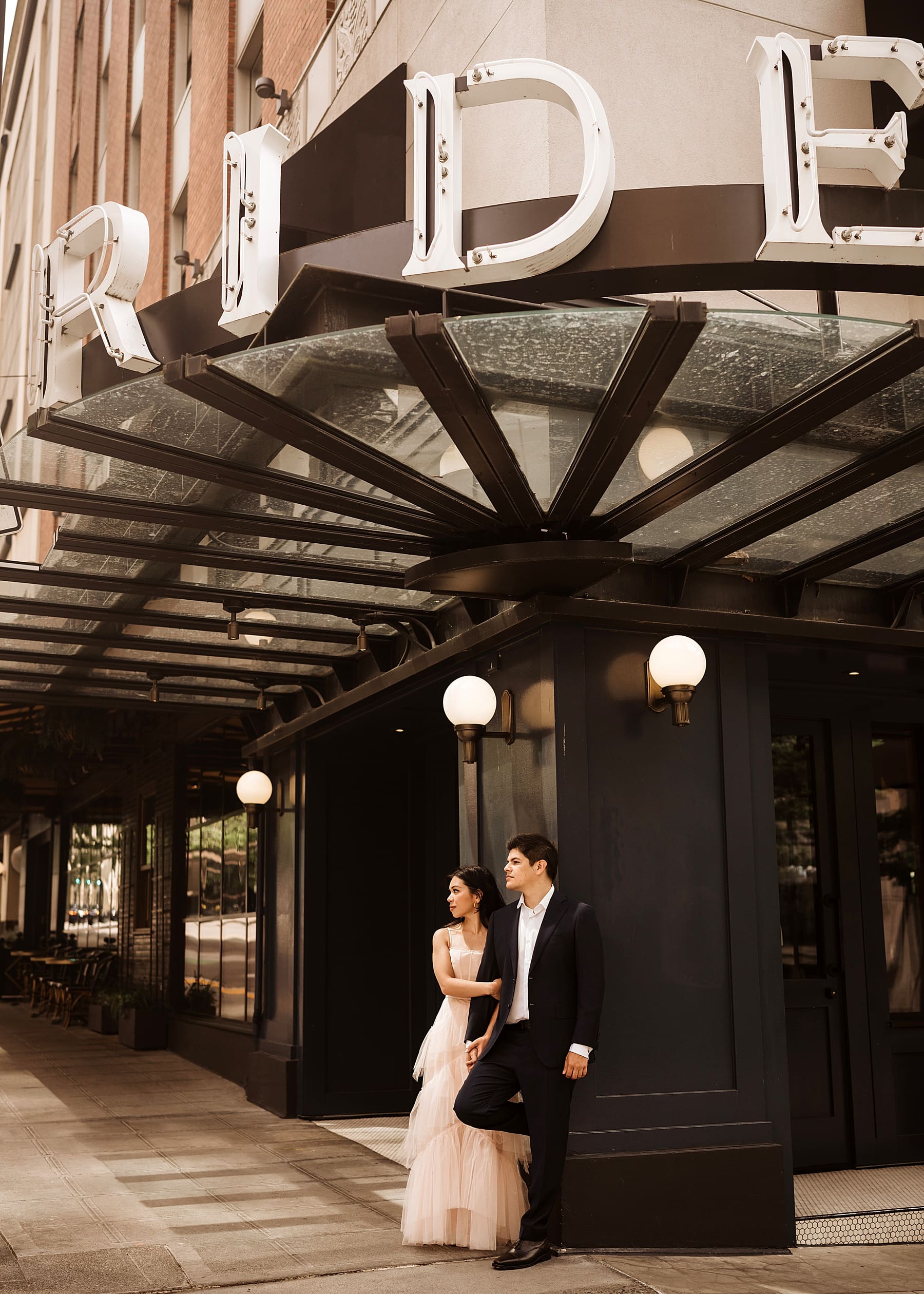 Hotel Theodore Seattle Engagement Session | Kelly O'Connor Photography | Destination Wedding Photography | couples portraits, chic outfits for engagement session, classic outfits for engagement session | via kellyoconnorphotography.com