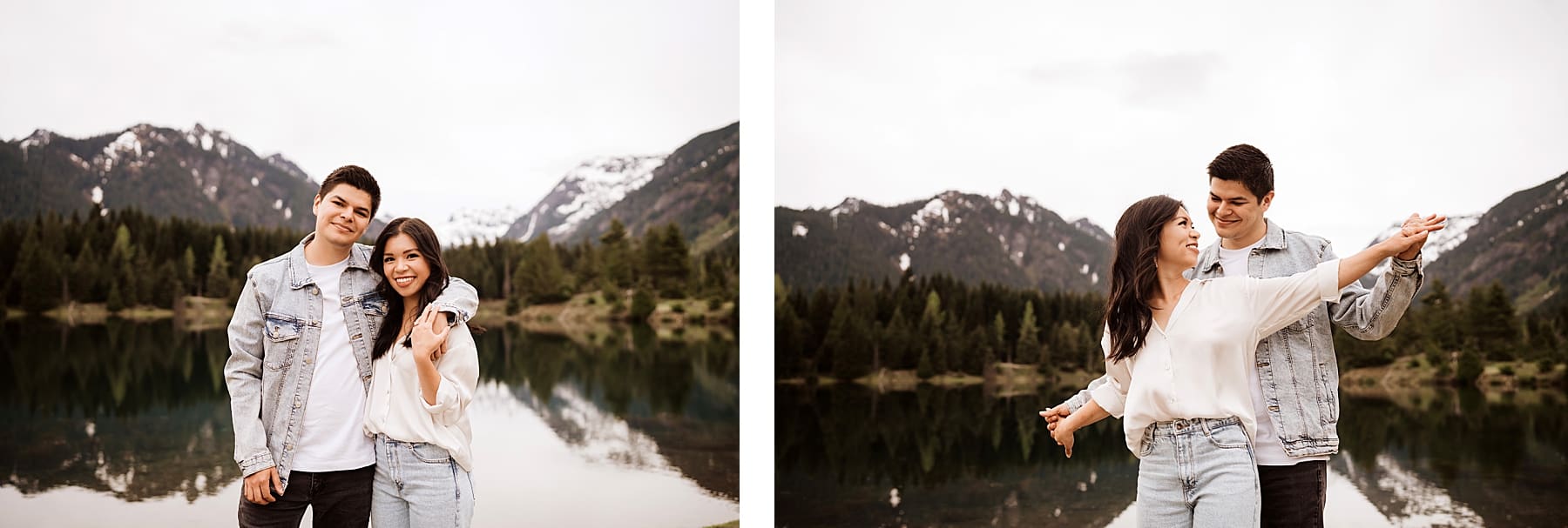 Seattle Engagement Session at Gold Creek Pond | Kelly O'Connor Photography | Destination Wedding Photography | couples portraits, casual outfits for engagement session, blue jean outfits for engagement session | via kellyoconnorphotography.com