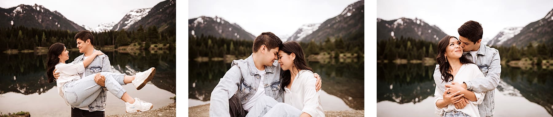 Seattle Engagement Session at Gold Creek Pond | Kelly O'Connor Photography | Destination Wedding Photography | couples portraits, casual outfits for engagement session, blue jean outfits for engagement session | via kellyoconnorphotography.com
