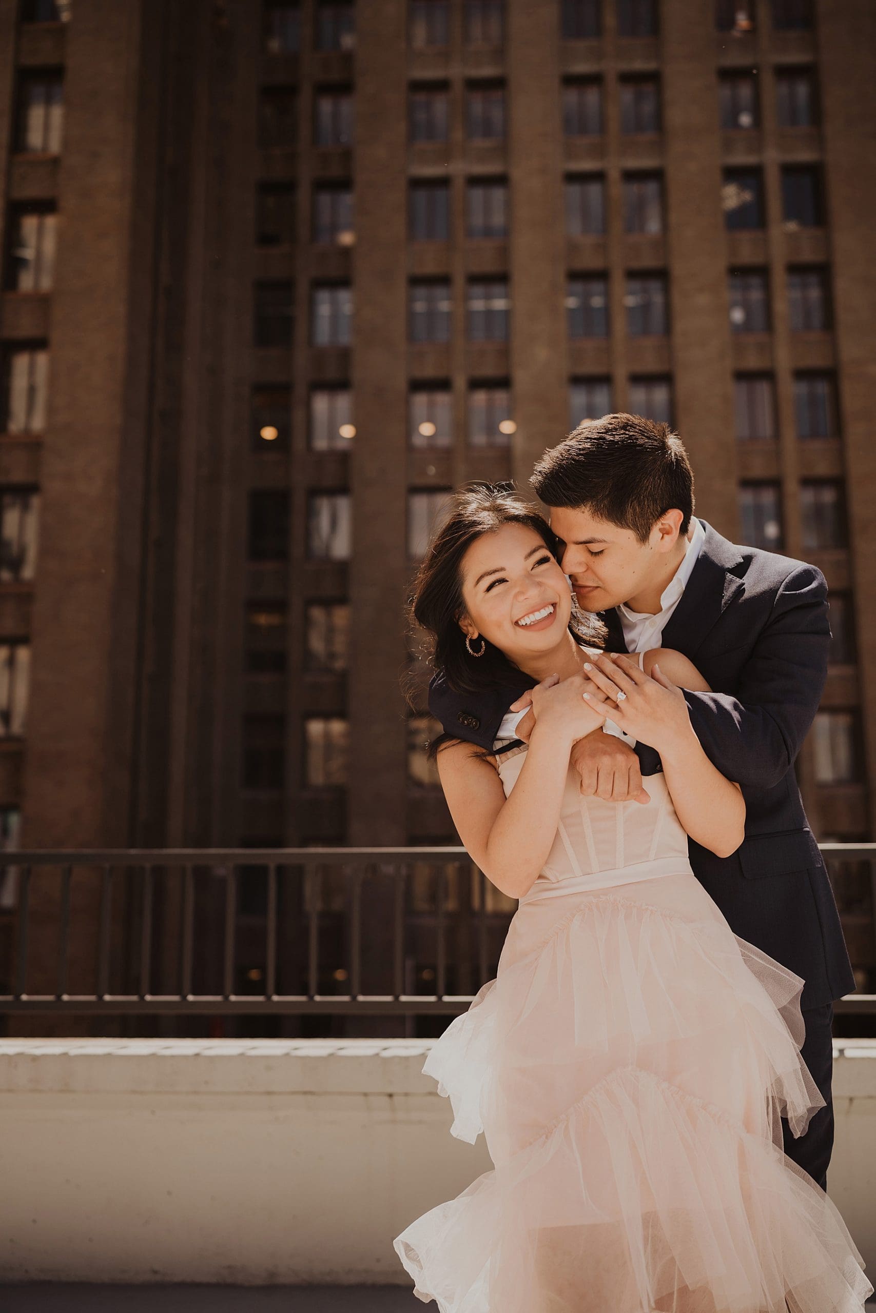 Downtown Seattle Rooftop Engagement Session | Kelly O'Connor Photography | Destination Wedding Photography | couples portraits, chic outfits for engagement session, classic outfits for engagement session | via kellyoconnorphotography.com