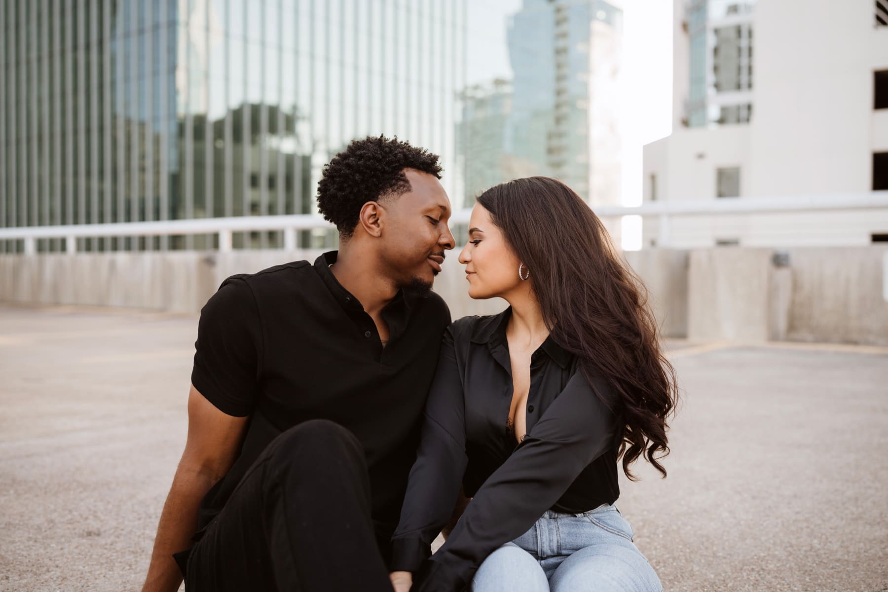 A simple and chic session on a downtown rooftop in Austin is one of my favorite spots for engagement sessions for my couples. | 10 Best Engagement and Portrait Session Locations in Austin, TX | Kelly O'Connor Photography 