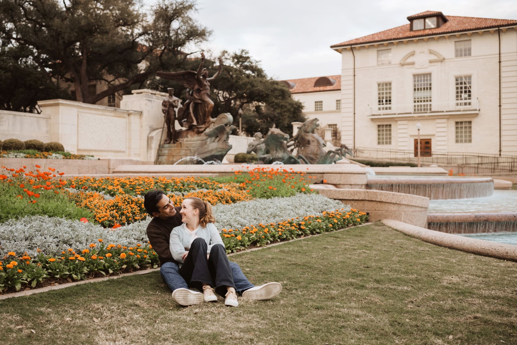 Engagement session at the University of Texas at Austin. | 10 Best Engagement and Portrait Session Locations in Austin, TX | Kelly O'Connor Photography 