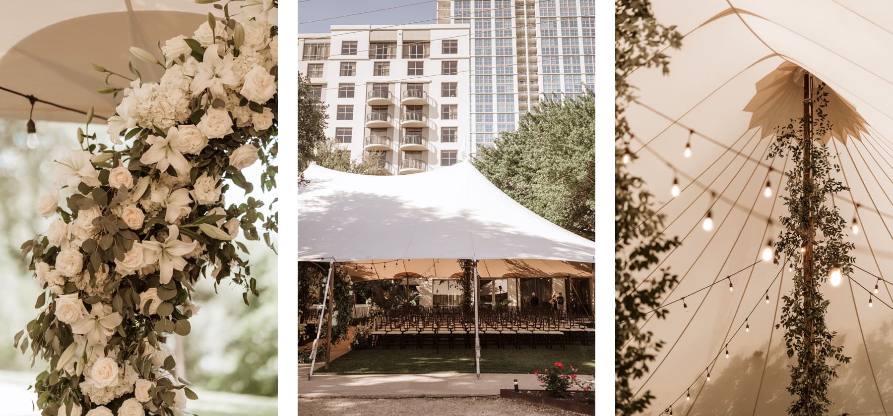 Outdoor Tented Wedding Ceremony at Four Seasons Austin | Spring Wedding in Texas | Kelly O'Connor Photography