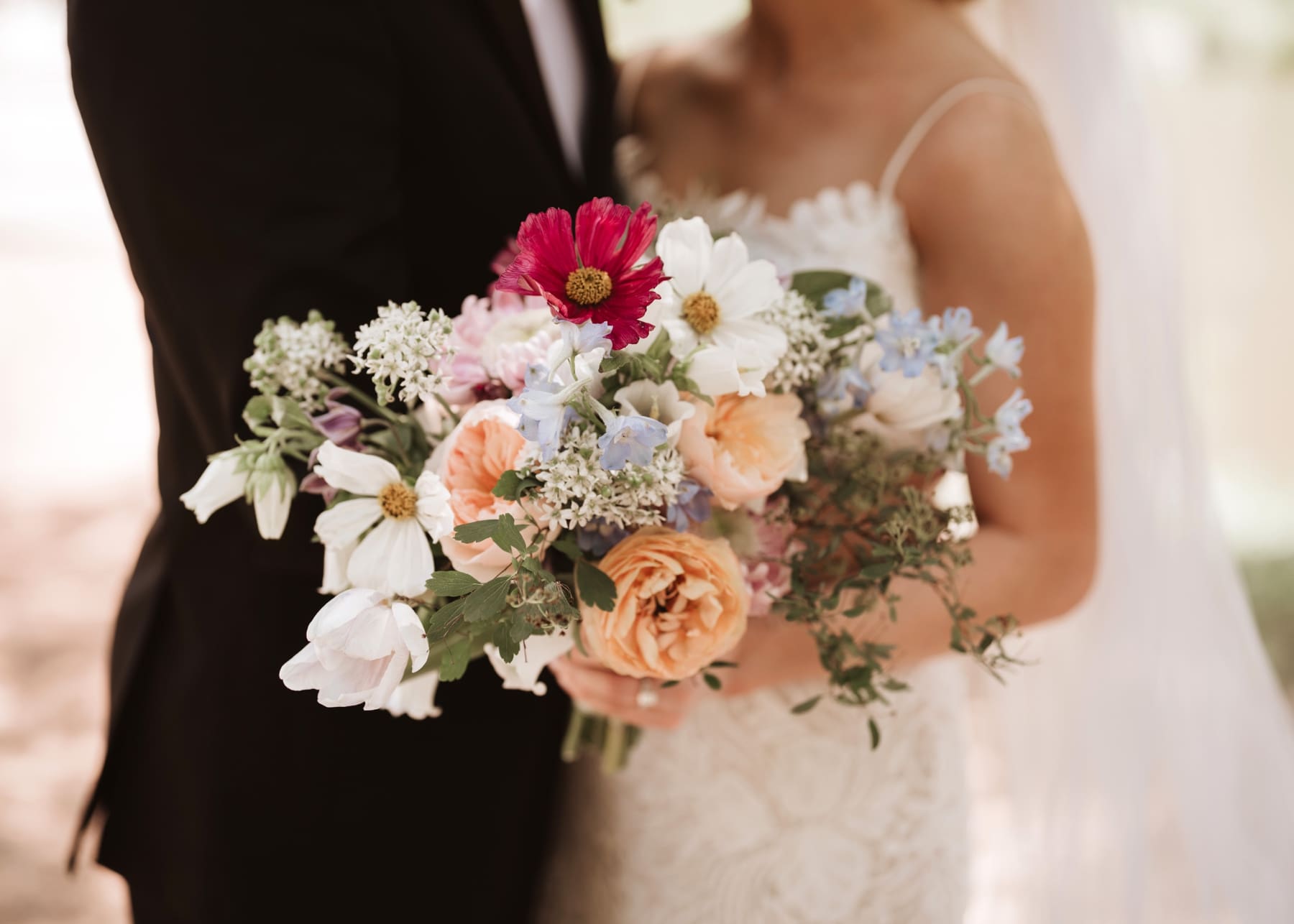 Pastel bridal bouquet