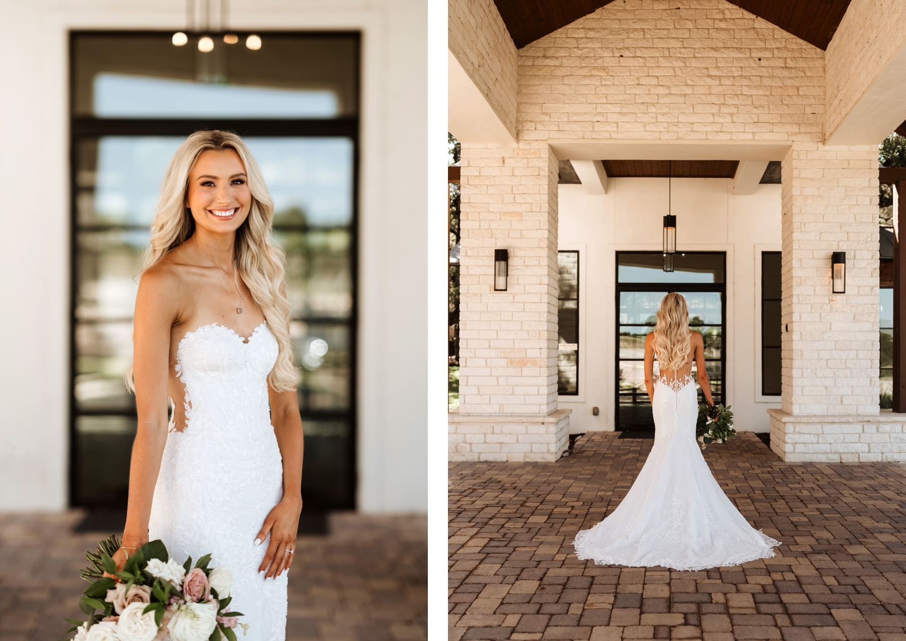 Bride standing in front of Hayes Hollow at Hidden Falls during bridal portraits