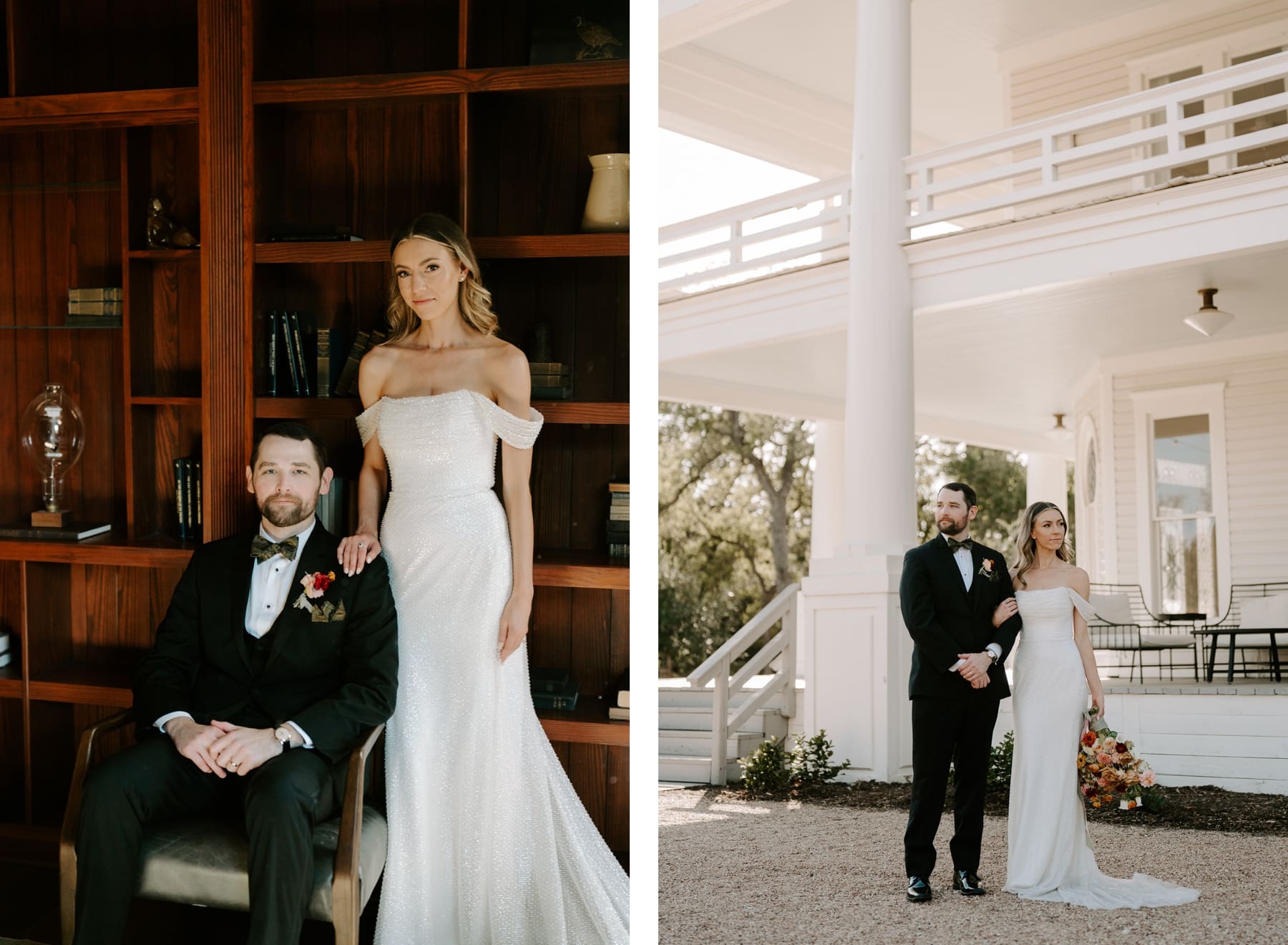 Bride and groom taking photos at The Grand Lady Austin