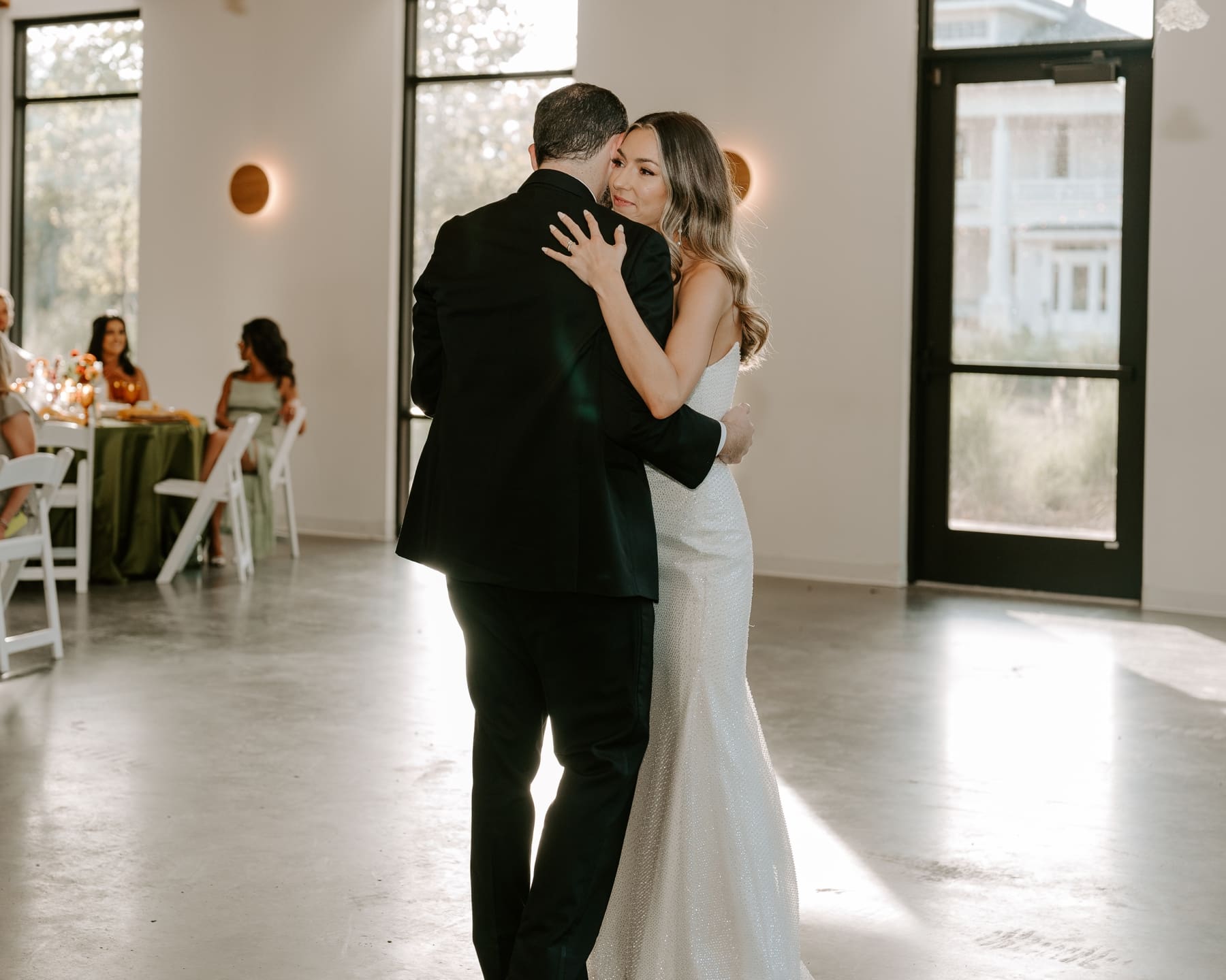 Bride and groom having first dance at The Grand Lady Austin